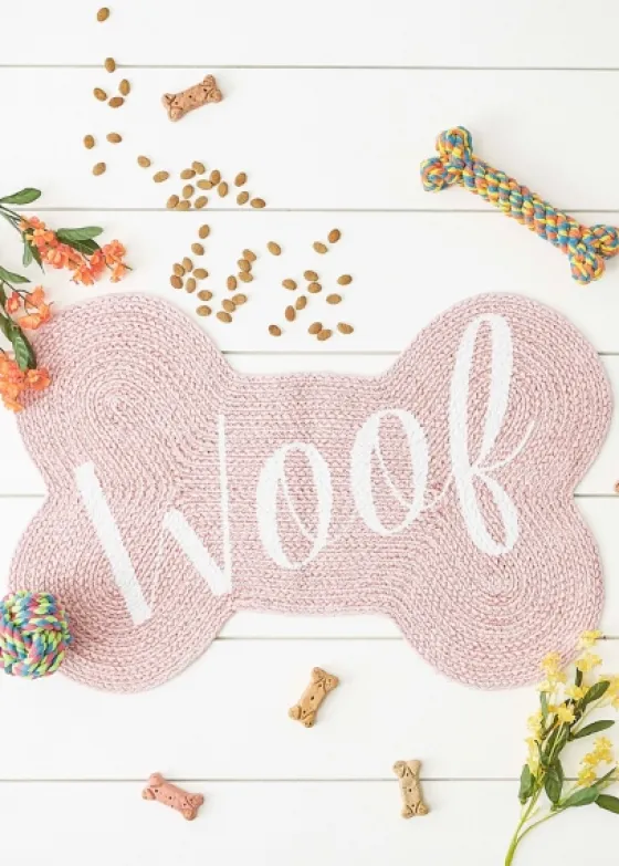 Pink Woof Bone Pet Bowl Mat-Kirkland's Home Best Sale