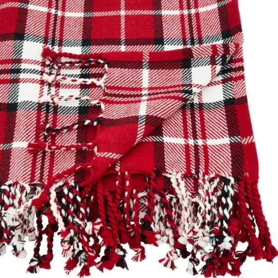 Plaid Cotton Throw With Tassels-Kirkland's Home Online