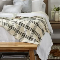 Plaid Fringe Throw-Kirkland's Home Clearance