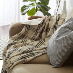 Plaid Fringe Throw-Kirkland's Home Clearance
