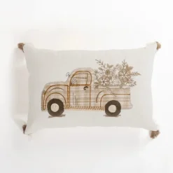 Plaid Pickup Truck Lumbar Pillow-Kirkland's Home Store