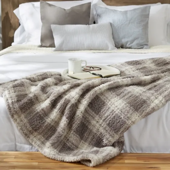Plaid Plush Throw-Kirkland's Home Best Sale