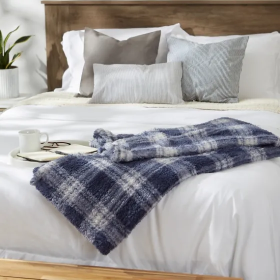 Plaid Plush Throw-Kirkland's Home Outlet