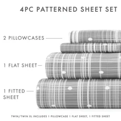 Plaid Polka Dot 3-Pc. Twin Sheet Set-Kirkland's Home Clearance