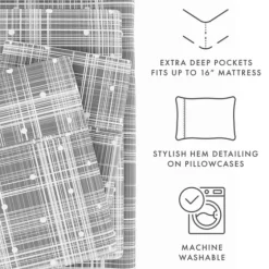 Plaid Polka Dot 3-Pc. Twin Sheet Set-Kirkland's Home Clearance