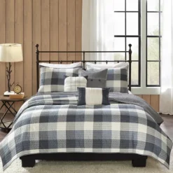 Plaid Reversible 6-Pc. Full/Queen Coverlet Set-Kirkland's Home Best Sale