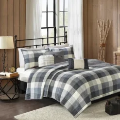 Plaid Reversible 6-Pc. Full/Queen Coverlet Set-Kirkland's Home Best Sale