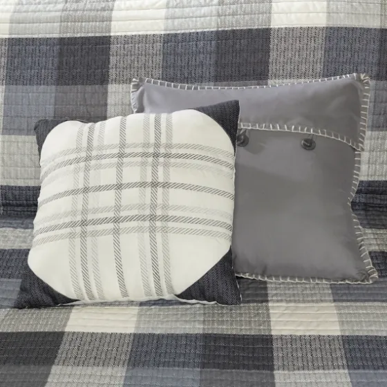 Plaid Reversible 6-Pc. Full/Queen Coverlet Set-Kirkland's Home Best Sale