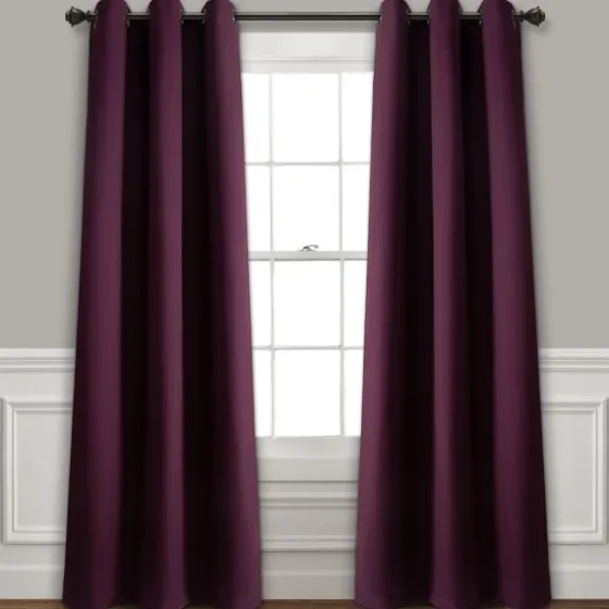 Plum Absolute Blackout Curtain Panel Set, 84 In.-Kirkland's Home Cheap