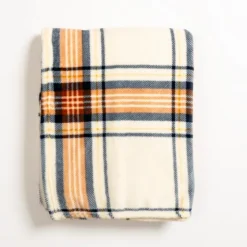 Plush Cream Plaid Throw-Kirkland's Home Sale
