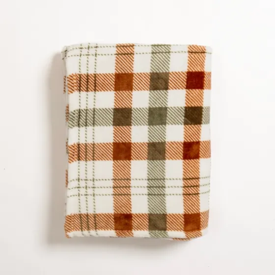 Plush Spice Plaid Throw-Kirkland's Home Clearance