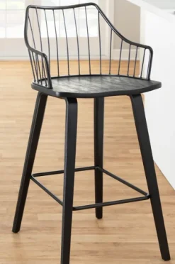 Poplar Wood Swivel Counter Stool-Kirkland's Home Hot