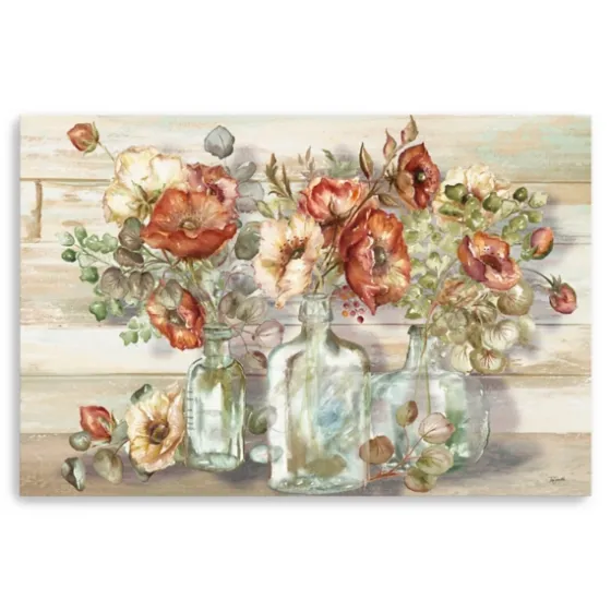 Poppies And Eucalyptus Canvas Art Print, 60X40 In.-Kirkland's Home Flash Sale
