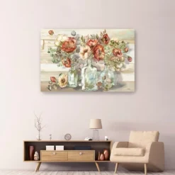 Poppies And Eucalyptus Canvas Art Print, 60X40 In.-Kirkland's Home Flash Sale