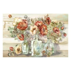 Poppies And Eucalyptus Canvas Art Print, 48X32 In.-Kirkland's Home New