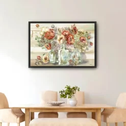 Poppies And Eucalyptus Framed Giclee Canvas Print-Kirkland's Home Discount
