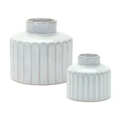 Porcelain Ribbed Vases, Set Of 2-Kirkland's Home Shop