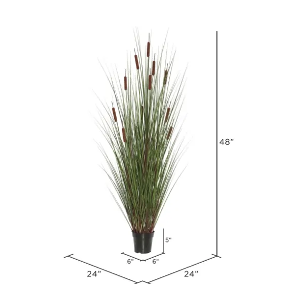 Potted Brown Cats Tails Grass, 48 In.-Kirkland's Home Flash Sale