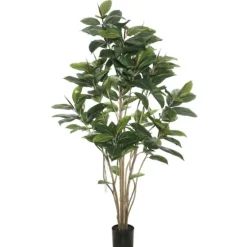 Potted Green Rubber Tree, 5 Ft.-Kirkland's Home Shop