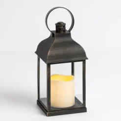 Pre-Lit Antique Bronze Ring Led Lantern-Kirkland's Home Discount