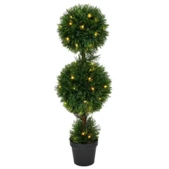 Pre-Lit Double Ball Cedar Potted Topiary-Kirkland's Home Best