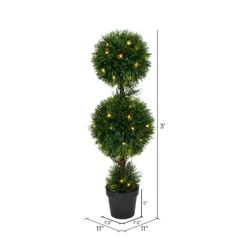 Pre-Lit Double Ball Cedar Potted Topiary-Kirkland's Home Best