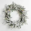 Pre-Lit Flocked Winter Pinecone Wreath-Kirkland's Home Sale