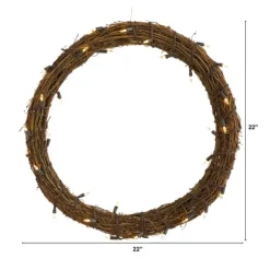 Pre-Lit Light Woven Vine Wreath-Kirkland's Home Outlet