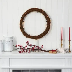 Pre-Lit Light Woven Vine Wreath-Kirkland's Home Outlet