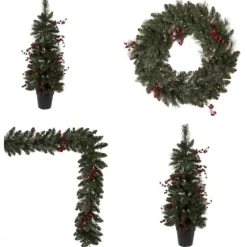 Pre-Lit 4-Pc. Outdoor Christmas Greenery Set-Kirkland's Home Cheap