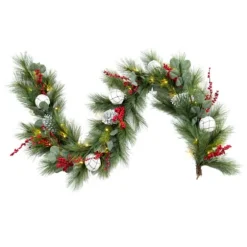 Pre-Lit Pine Leaves & Pinecones Christmas Garland-Kirkland's Home Hot