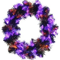 Pre-Lit Purple Fiber Optics Halloween Wreaths-Kirkland's Home Hot