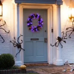 Pre-Lit Purple Fiber Optics Halloween Wreaths-Kirkland's Home Hot