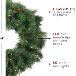 Pre-Lit Royal Oregon Pine Wreath-Kirkland's Home Best