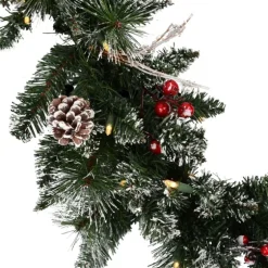 Pre-Lit Snow Tipped Berry And Pinecone Garland-Kirkland's Home New