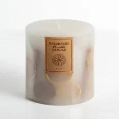 Pressed Citrus Unscented Pillar Candle, 4 In.-Kirkland's Home Outlet