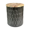 Pressed Metal Drum Storage Accent Table-Kirkland's Home New