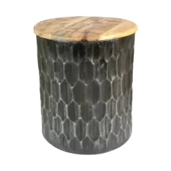Pressed Metal Drum Storage Accent Table-Kirkland's Home New