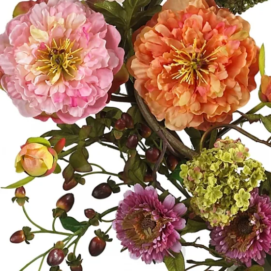Pretty Peony Garden Mix Wreath-Kirkland's Home Clearance