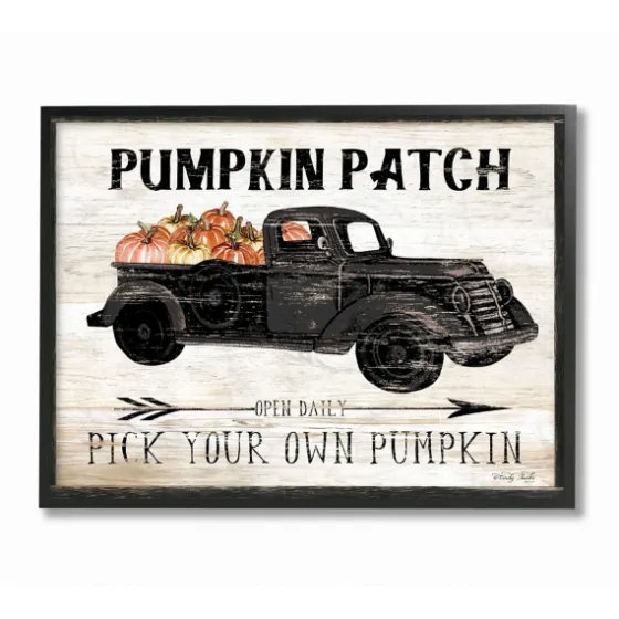 Pumpkin Patch Black Truck Framed Giclee Art Print-Kirkland's Home Best Sale
