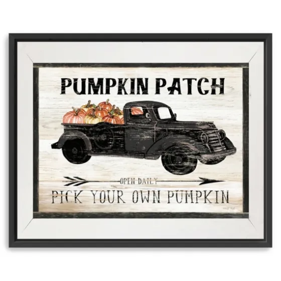 Pumpkin Patch Black Truck Giclee Canvas Art Print-Kirkland's Home Sale