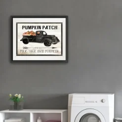 Pumpkin Patch Black Truck Giclee Canvas Art Print-Kirkland's Home Sale