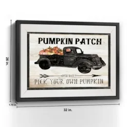 Pumpkin Patch Black Truck Giclee Canvas Art Print-Kirkland's Home Sale