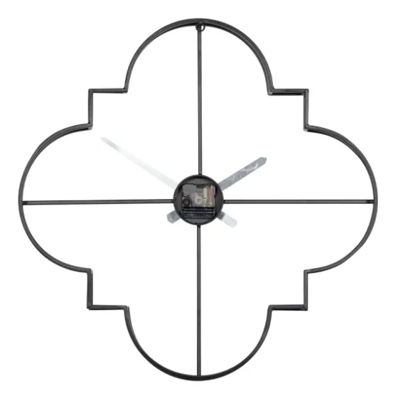Quatrefoil Iron Cut-Out Wall Clock-Kirkland's Home Cheap