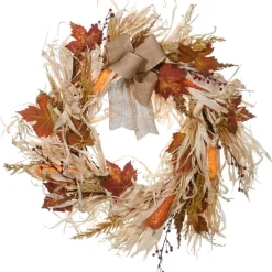 Raffia Corn Husk Maple Harvest Wreath-Kirkland's Home Shop