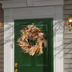 Raffia Corn Husk Maple Harvest Wreath-Kirkland's Home Shop