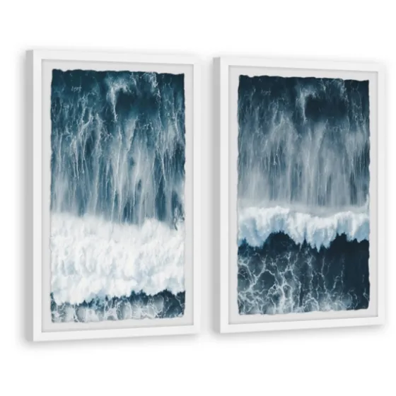 Raging Waves Diptych 2-Pc. Framed Wall Art Set-Kirkland's Home Cheap