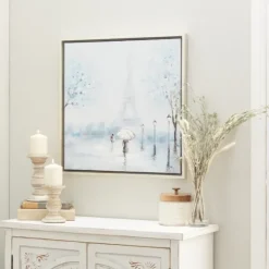 Rainy Paris Blues Transitional Framed Wall Art-Kirkland's Home Best