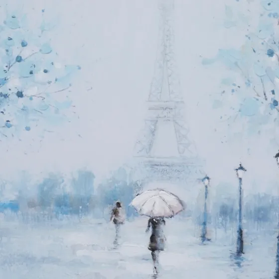 Rainy Paris Blues Transitional Framed Wall Art-Kirkland's Home Best