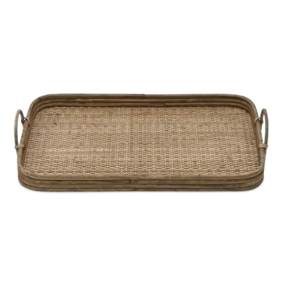 Rattan And Wood Decorative Trays, Set Of 2-Kirkland's Home Store